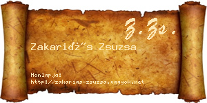 Zakariás Zsuzsa névjegykártya